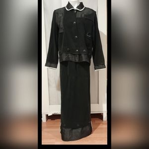 Neil & David - Designer 2 piece black & white ( elastic waist) skirt set, Size s